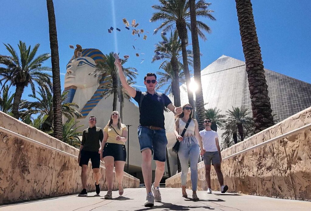 Brandon Smeets in Las Vegas with his Team Media Maker Dwayne and Christina, Fiance Linda and dear friend Rutger